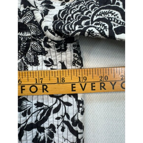 Nomadic Traders Quilted Reversible Cotton Jacket Coat S Black & White Floral - Picture 7 of 14